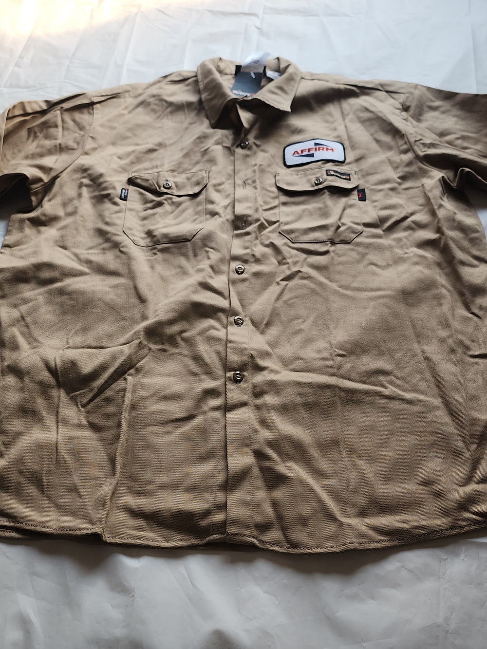 WorkriteFR WESTEX ULTRASOFT MEN'S KHAKI LONG SLEEVE SHIRT SIZE 54-REG ( 2XL-REG)